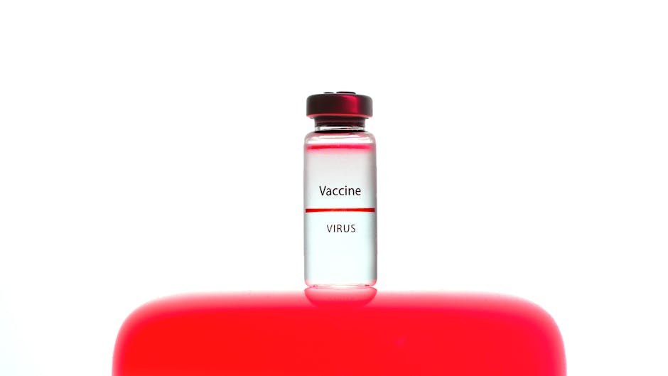 Vaccine vial with Virus label